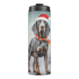 Bouteilles Isothermes Chien Bluetick Coonhound dans la neige de Noël