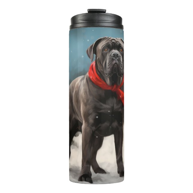 Bouteilles Isothermes Chien Cane Corso dans la neige Noël  (Devant)