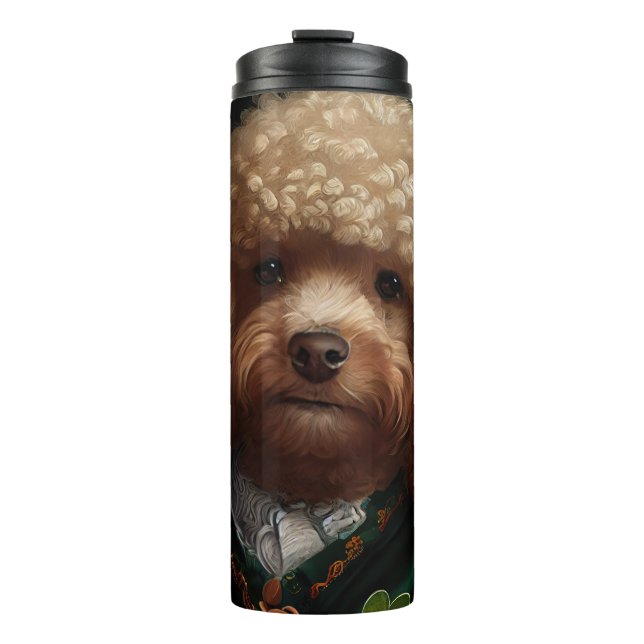 Bouteilles Isothermes Chien Caniche en tenue de la Saint-Patrick (Devant)