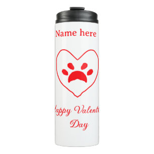 Bouteilles Isothermes Chien chat patte cœur rouge joyeuse Saint-Valentin