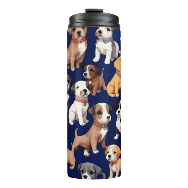 Bouteilles Isothermes Chien Chien Chien bleu de la marine Design Motif (Devant)