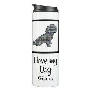 Bouteilles Isothermes Chien Chien Chien Chien Jaune et Grille Bleue Silh