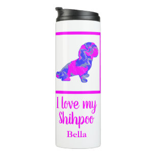 Bouteilles Isothermes Chien Chien Chien Chien Rose & Silhouette Bleue