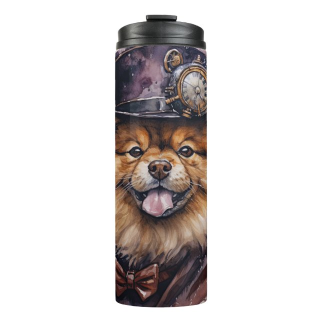 Bouteilles Isothermes Chien Chow Chow Steampunk (Devant)