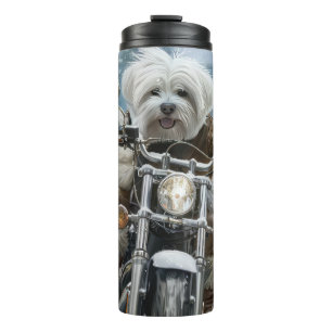 Bouteilles Isothermes Chien Coton De Tulear à moto Noël