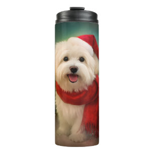 Bouteilles Isothermes Chien Coton De Tulear dans la neige Noël