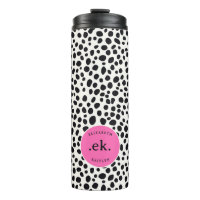 Chien dalmate Abstrait Motif rose chaud Monogramme