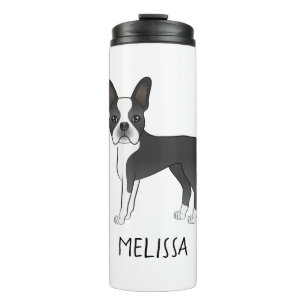 Bouteilles Isothermes Chien de dessin animé Boston Terrier noir et blanc