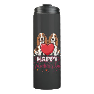 Bouteilles Isothermes Chien de la Saint-Valentin Basset Hound Floral