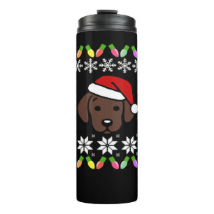 Bouteilles Isothermes Chien de Labrador Chocolat Puppy Noël Père Noël XX