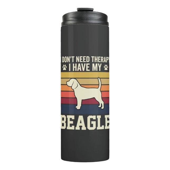 Bouteilles Isothermes Chien de thérapie rétro Beagle vintage (Devant)