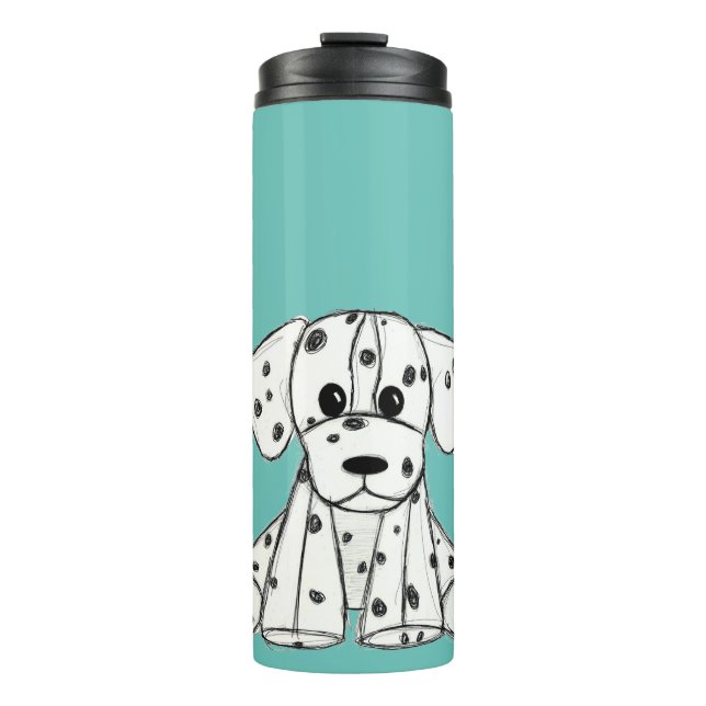 Bouteilles Isothermes Chien en dalmate dessin simple noir (Devant)