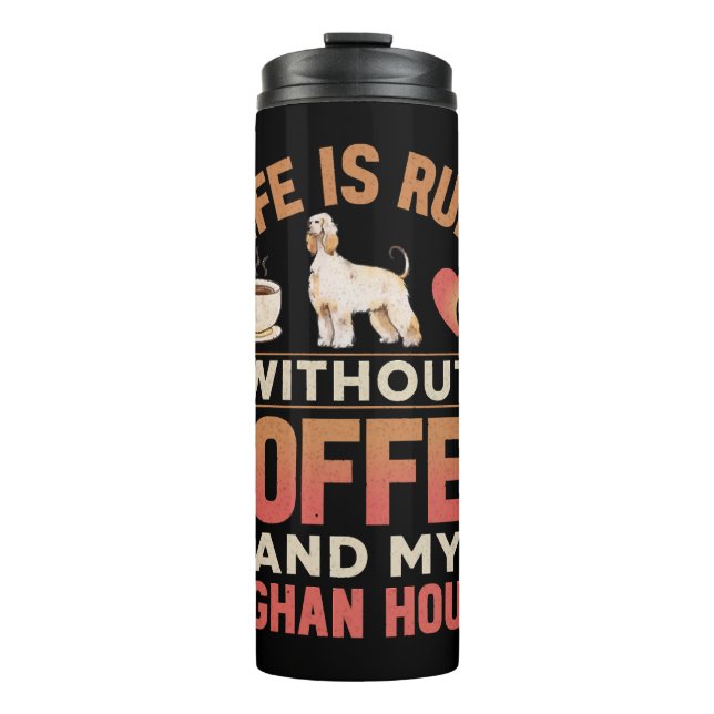 Bouteilles Isothermes Chien Et Café À La Hache Afghane (Devant)