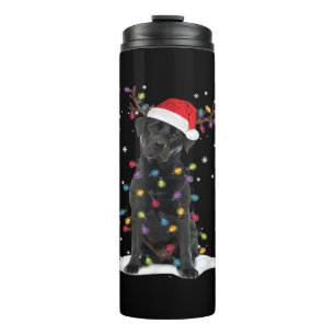 Bouteilles Isothermes Chien Labrador noir Noël Arbre de Noël Lumière Cla