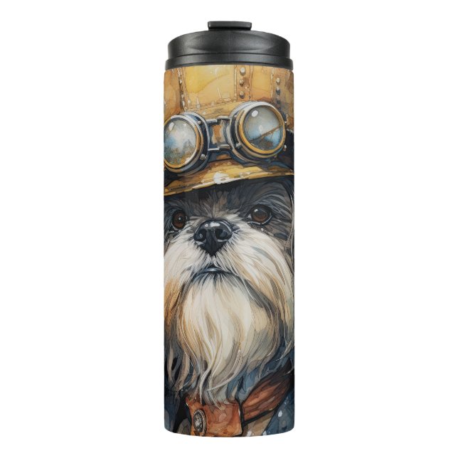 Bouteilles Isothermes Chien Lhasa Apso Steampunk (Devant)