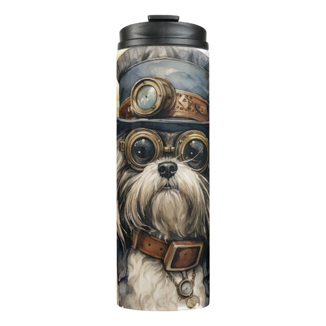 Bouteilles Isothermes Chien Lhasa Apso Steampunk (Devant)