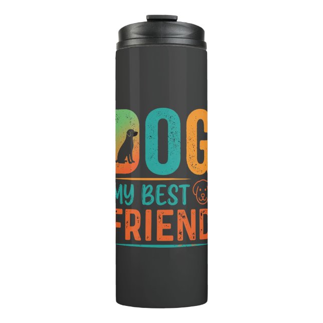 Bouteilles Isothermes Chien Mon Meilleur Ami Design Rétro (Devant)