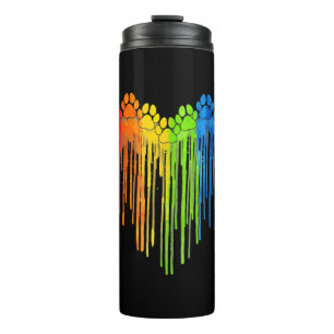 Bouteilles Isothermes Chien Paws Rainbow Heart Amoureux des chiens Gay p