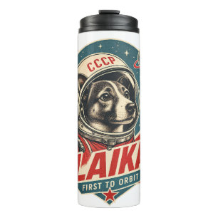 Bouteilles Isothermes Chien Premier à Orbite Rétro Vintage Astronaute Ch