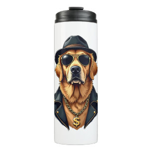 Bouteilles Isothermes Chien Retriever Doré Vintage Cool en Lunettes de S