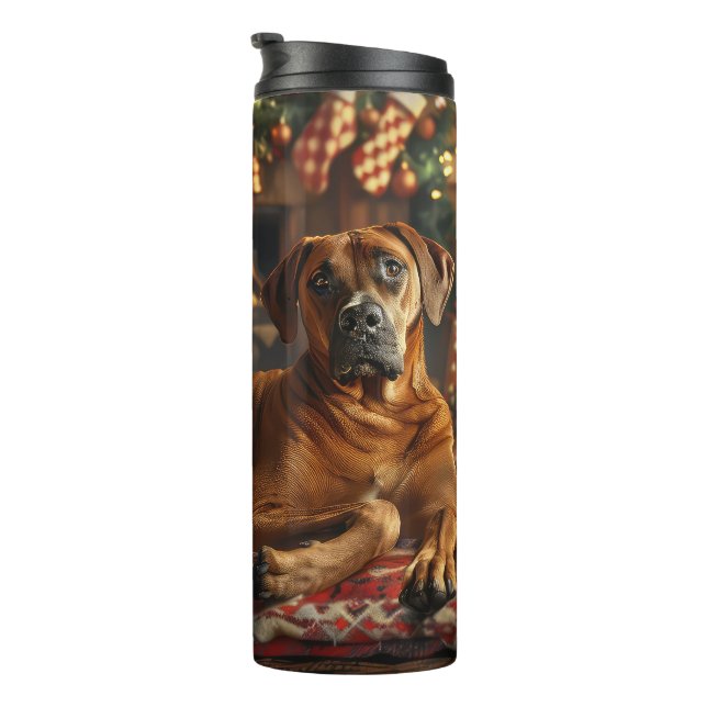 Bouteilles Isothermes Chien Rhodesian Ridgeback Noël Festif (Tourné sur la droite)