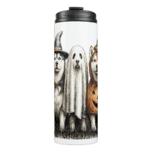 Bouteilles Isothermes Chien sibérien Husky Ghost d'Halloween