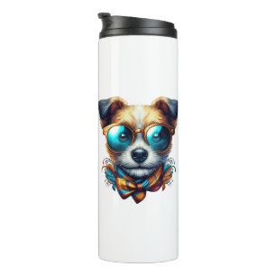 Bouteilles Isothermes Chien Stylé Avec Des Lunettes Art De Compagnie Mod