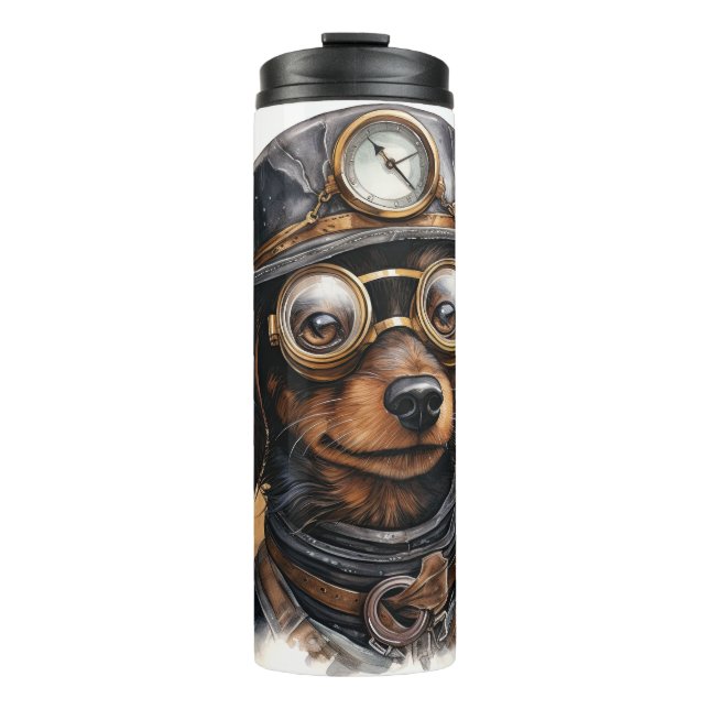 Bouteilles Isothermes Chien teckel steampunk (Devant)