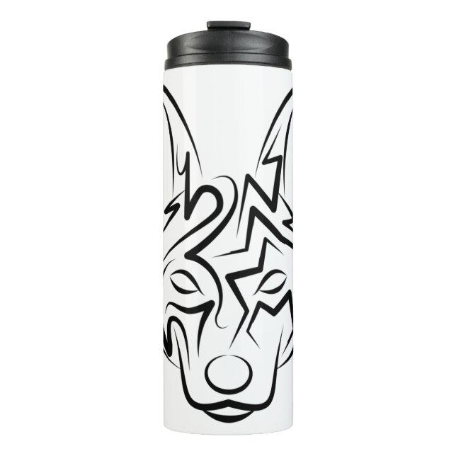 Bouteilles Isothermes Chien tribal noir et blanc (Devant)