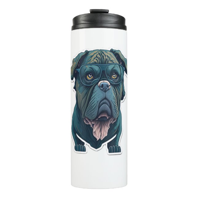 Bouteilles Isothermes Chien vert avec lunettes (Devant)