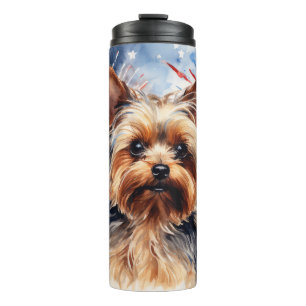 Bouteilles Isothermes Chien Yorkie Patriotique