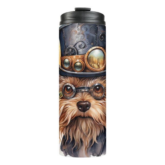 Bouteilles Isothermes Chien Yorkshire Terrier Steampunk (Devant)