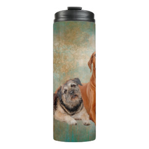Bouteilles Isothermes Chiens adorables Art Découpage Vintage