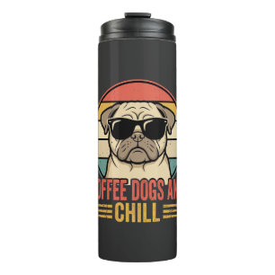 Bouteilles Isothermes Chiens de café et Pug Rétro Chill