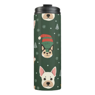 Bouteilles Isothermes Chiens de Noël Colorés – Cadeau de Fête Amusant po