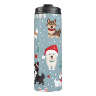 Bouteilles Isothermes Chiens de Noël Colorés – Cadeau de Fêtes Amusant p