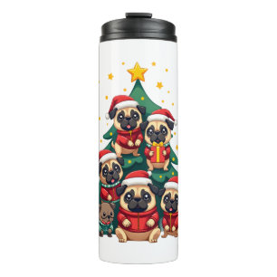 Bouteilles Isothermes Chiens Pugs Arbre de Noël Mignon Xmas (3)