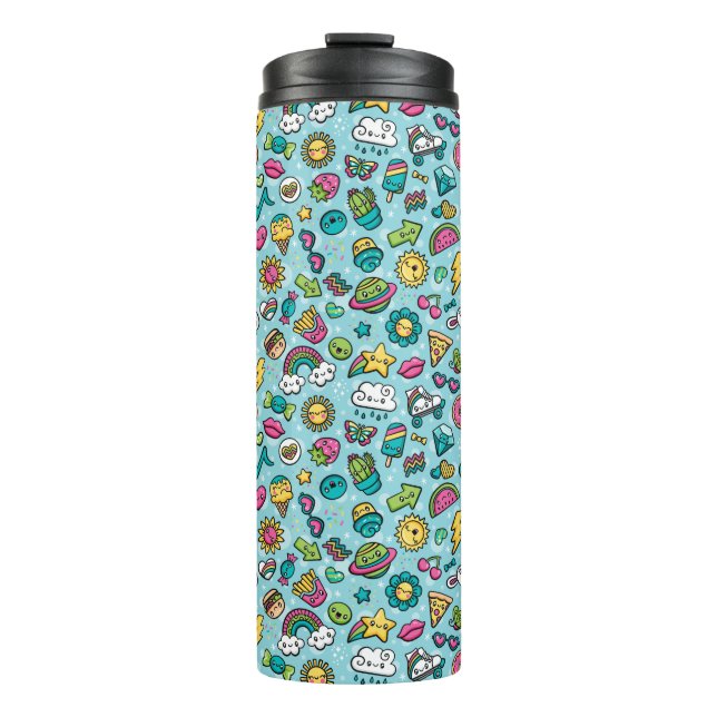 Bouteilles Isothermes Chiffre de Doodles totalement mignon (Devant)