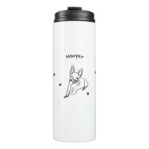 Bouteilles Isothermes Chihuahua élégant : Art de ligne personnalisé