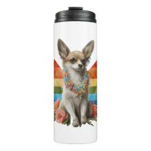 Bouteilles Isothermes Chihuahua mignon chien de belles fleurs fille