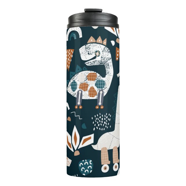 Bouteilles Isothermes Childish seamless pattern with hand drawn dinosaur (Devant)