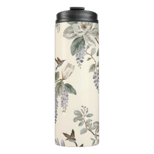 Bouteilles Isothermes Chinoiserie Élégante Fleurs et Oiseaux