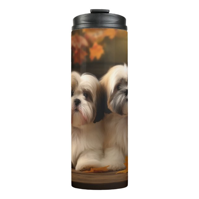 Bouteilles Isothermes Chiot Lhasa Apso Délice d'Automne Citrouille  (Devant)