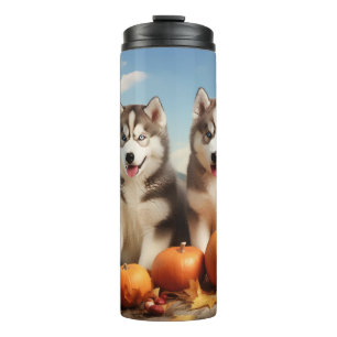 Bouteilles Isothermes Chiots Malamute d'Alaska Délice d'Automne Citrouil