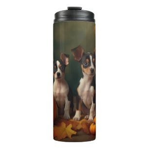 Bouteilles Isothermes Chiots Rat Terrier Délice d'Automne Citrouille