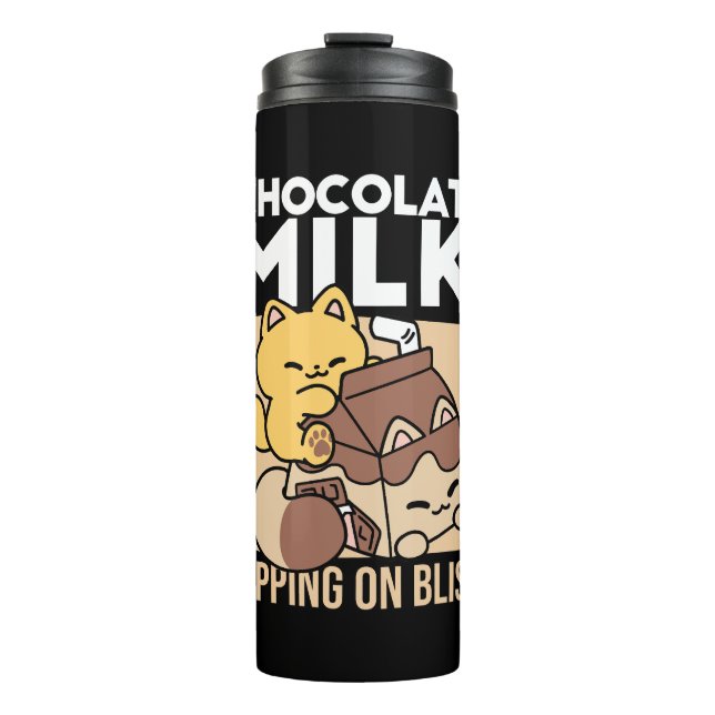Bouteilles Isothermes Chocolate Milk Sipping on Bliss – Kawaii Cat Food  (Devant)