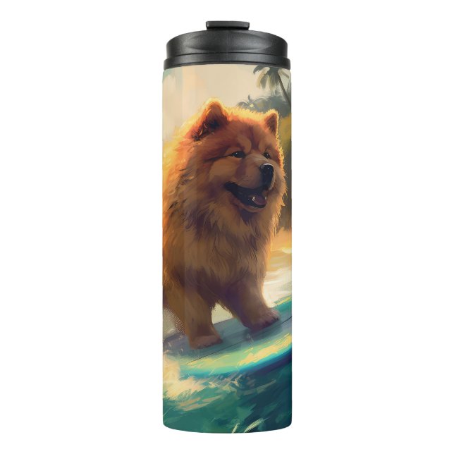 Bouteilles Isothermes Chow Chow Beach Plage Surf Peinture (Devant)