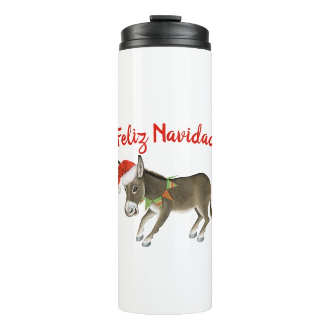 Bouteilles Isothermes Christmas Burro Feliz Navidad Personnalisable (Devant)