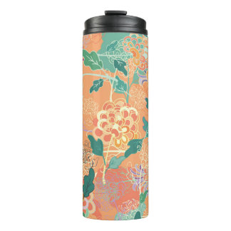 Bouteilles Isothermes Chrysanthème chinois : motif orange floral.