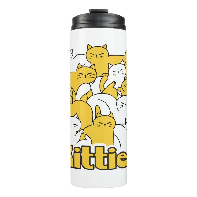 Bouteilles Isothermes Chubby Kitties Design - Cat Art adorable (Devant)